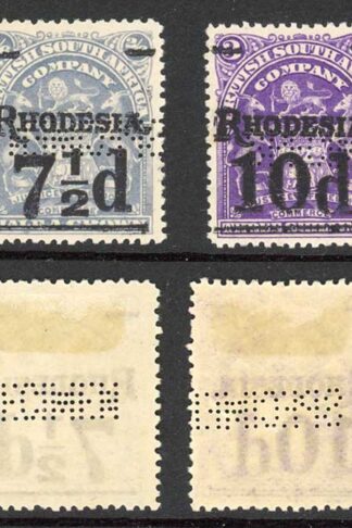 Rhodesia SG114s/8s Set of Four Perf Specimen M/M Cat 190 pounds
