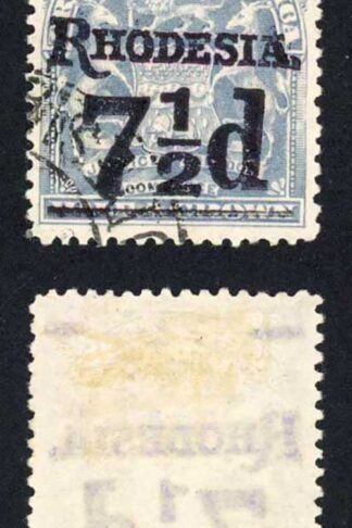 Rhodesia SG116 7/6 on 2/5 with Violet Surcharge used Cat 10 pounds