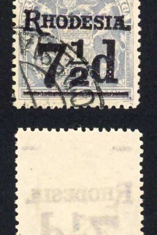 Rhodesia SG116 7/6 on 2/5 with Violet Surcharge used Cat 10 pounds
