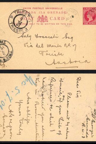Grenada HG 6 1d Carmine 2nd Line 2.5mm used (corner crease)