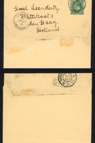 Grenada HG5 KEVII 1/2d Wrapper used to Holland