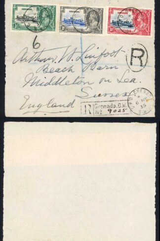 Grenada SG145/7 1/2d to 1 1/2d jubilee on a Front