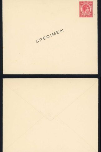 Grenada HG2 KGVI 1 1/2d Carmine Envelope opt SPECIMEN