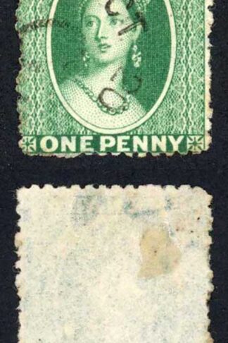 Grenada SG10 1d Deep Green Wmk Small Star Sideways Cat 50 pounds