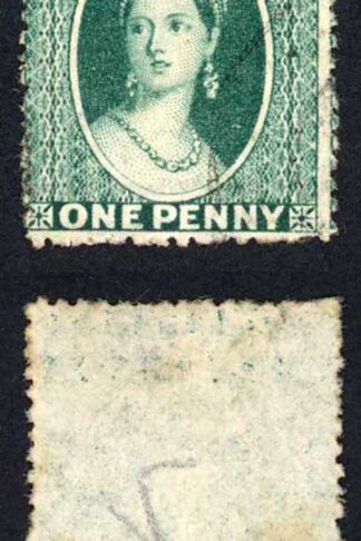 Grenada SG11 1d Blue-green Wmk Large Star wmk Sideways used Cat 28 pounds