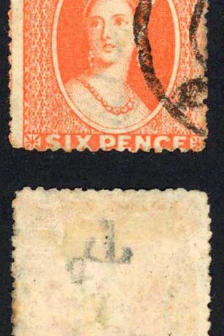 Grenada SG17 6d Deep Vermilion Wmk Small Star sideways Cat 45 pounds