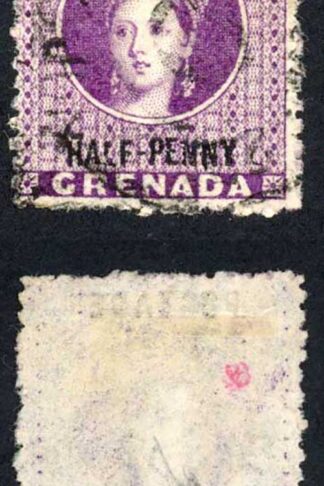 Grenada SG21 1/2d Deep Mauve Wmk Large Star sideways used Cat 7 pounds
