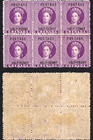 Grenada SG21 1/2d Deep Mauve Wmk Large Star sideways M/M Cat 102 pounds
