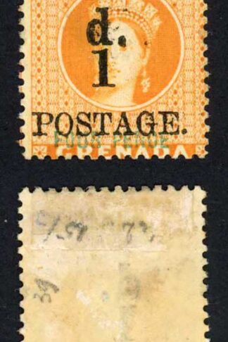 Grenada SG39 1d on 4d Fiscal Stamp M/M Cat 200 pounds