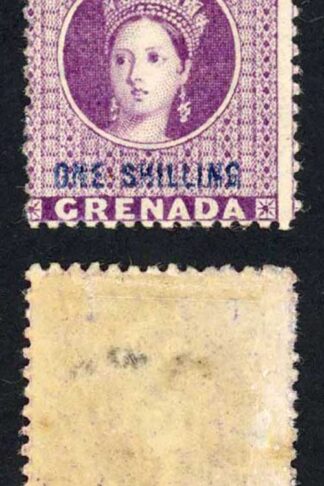 Grenada SG13 1/- Deep Mauve M/M Cat 700 pounds