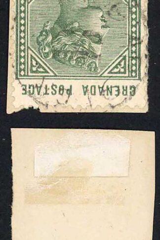 Grenada SG30a 1/2d Tete-beche Pair CDS used on piece Cat 25 pounds