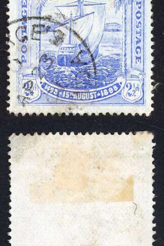 Grenada SG56a 2 1/2d Ultramarine BLUED PAPER CDS used Cat 50 pounds