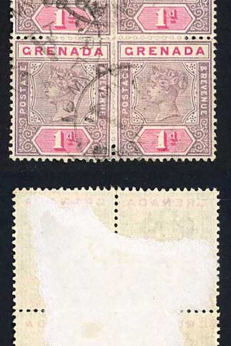 Grenada SG49 1d mauve and Carmine Block of Four