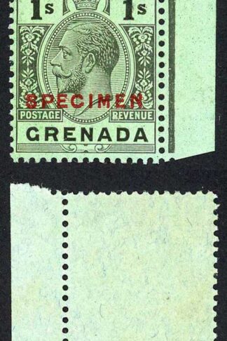 Grenada SG128 1/- black/emerald opt SPECIMEN No gum