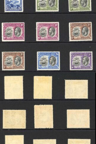 Grenada SG135/44 1934 set inc shades M/M Cat 60++ pounds