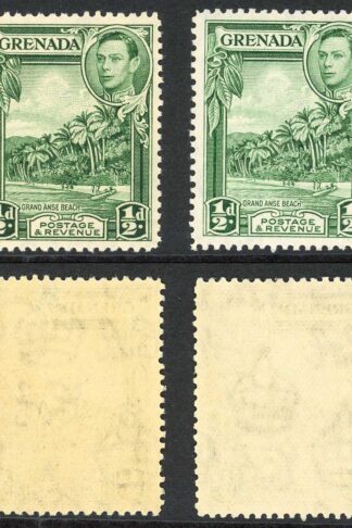 Grenada SG153/a 1/2d Yellow-green and 1/2d Blue-green Perf 12.5 M/M Cat 19.60