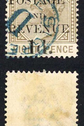 Grenada SG46 1d on 8d Grey-brown CDS used Cat 21 pounds