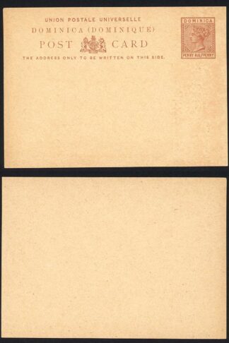 Dominica HG1 1 1/2d Brown Post Card