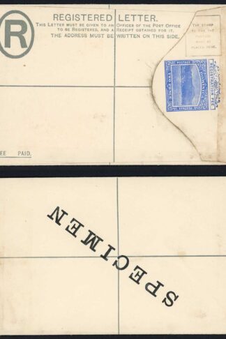 Dominica HG1 2d Registered envelope opt SPECIMEN