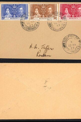 Dominica SG96/98 1937 Coronation on illustrated FDC