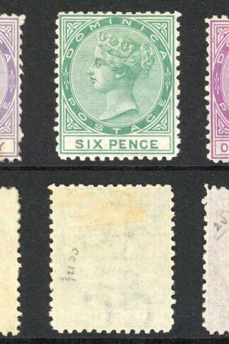 Dominica SG1/3 Set of 3 Wmk CC Perf 12.5 1/- no gum Cat 1245 pounds