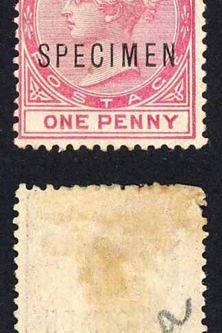 Dominica SG22s 1d Wmk CA opt SPECIMEN No Gum