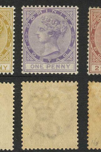 Dominica SG13/15 Set of 3 Wmk CA M/M (2 1/2d a bit grubby) Cat 218.50 pounds