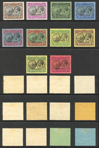 Dominica SG71s/91s Values to One Pound Opt Specimen (not complete)