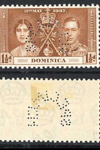 Dominica SG96s/8s 1937 Coronation Set Perf SPECIMEN M/M Cat 100 pounds