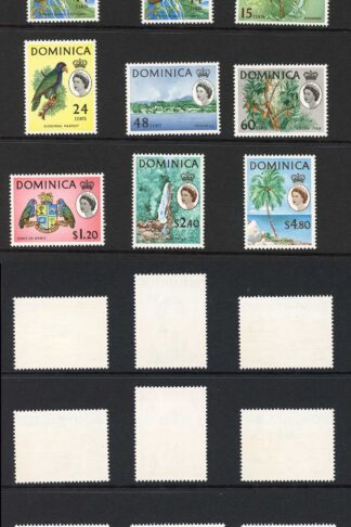 Dominica SG162/78 Set of 17 (Both types of 14c) U/M Cat 60 pounds