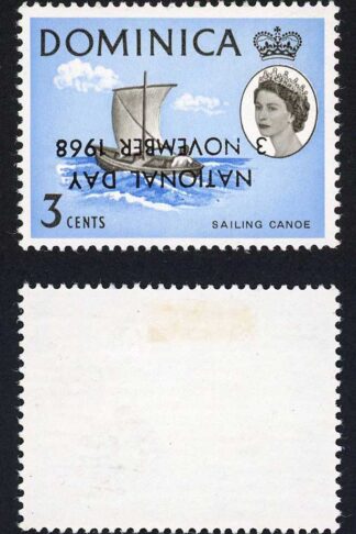 Dominica SG234a 3c Opt Inverted M/M Cat 35 pounds