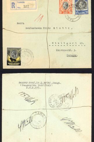 KUT KGV values to 30c on Registered cover to Germany