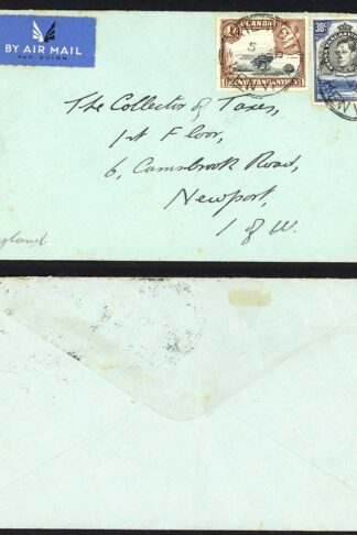 KUT KGV mixed values on airmail cover to England