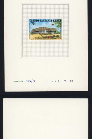 KUT SG344 1973 70c Independence Imperf Proof on a DLR Card