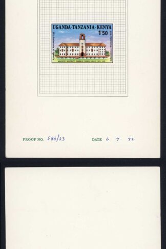 KUT SG345 1973 1/50 Independence Imperf Proof on a DLR Card