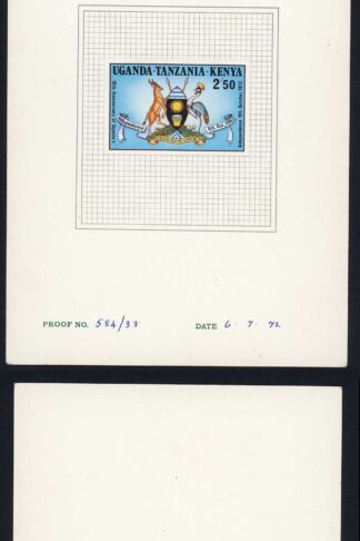 KUT SG346 1973 2/50 Independence Imperf Proof on a DLR Card