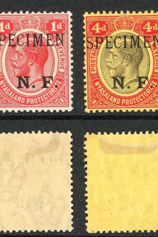 Nyasaland Rhodesian Force SGN1s/N5s Over Printed Specimen (No 3d) M/M