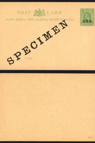 GEA Post Card 3c Green Opt Specimen Scarce