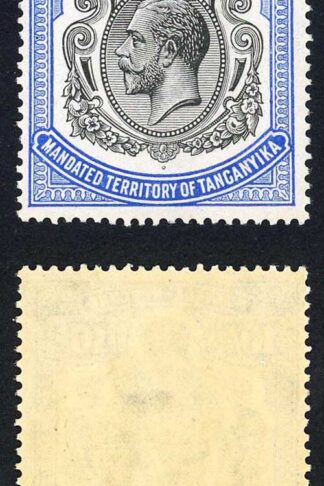 Tanganyika SG106 10/- Deep Blue U/M Cat 110+ pounds