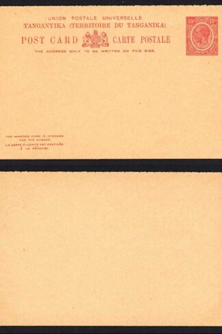 Tanganyika HG4 15c reply card