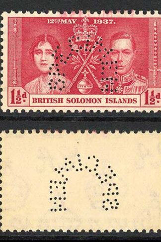 Solomon Is SG57s/9s Set Perf SPECIMEN and part h/s Specimen in red No Gum