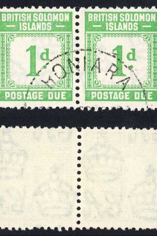 Solomon Is SGD1 1d Emerald-green Post Due CDS Pair Cat 14 pounds