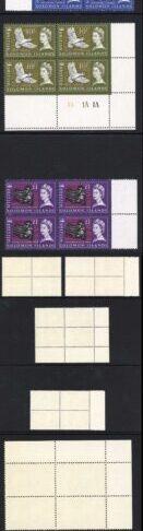 Solomon Is SG112/26 1963 Set of 15 in U/M Blocks of Four Cat 220 pounds