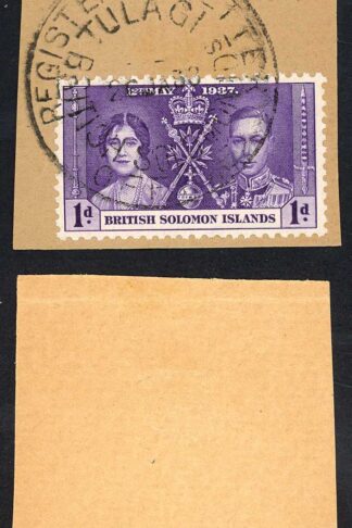 Solomon Is 1d Coronation Tulagi Post Office cancel