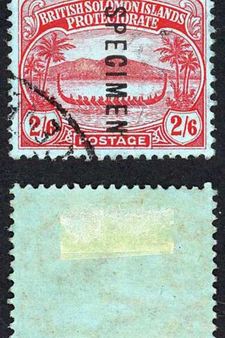 Solomon Is SG16s 2/6 Opt Specimen also with Gabon postmark
