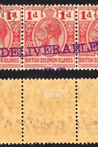 Solomon Is SG19 1d Red Postage Postage Straight line UNDELIVERABLE