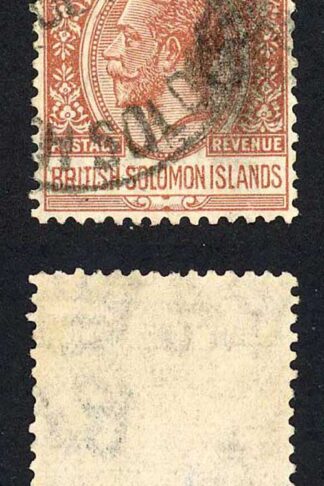 Solomon Is SG45a 4 1/2d Red-brown Wmk Script CDS used Cat 26 pounds