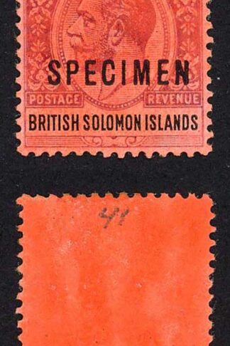Solomon Is SG38s One Pound Wmk Mult CA opt SPECIMEN no gum