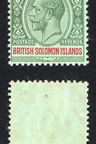 Solomon Is SG37 10/- Green and red/green M/M Cat 100 pounds