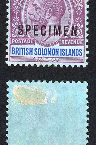 Solomon Is SG34 2/- wmk Mult CA Fine M/M Plate Number Cat 15++ pounds